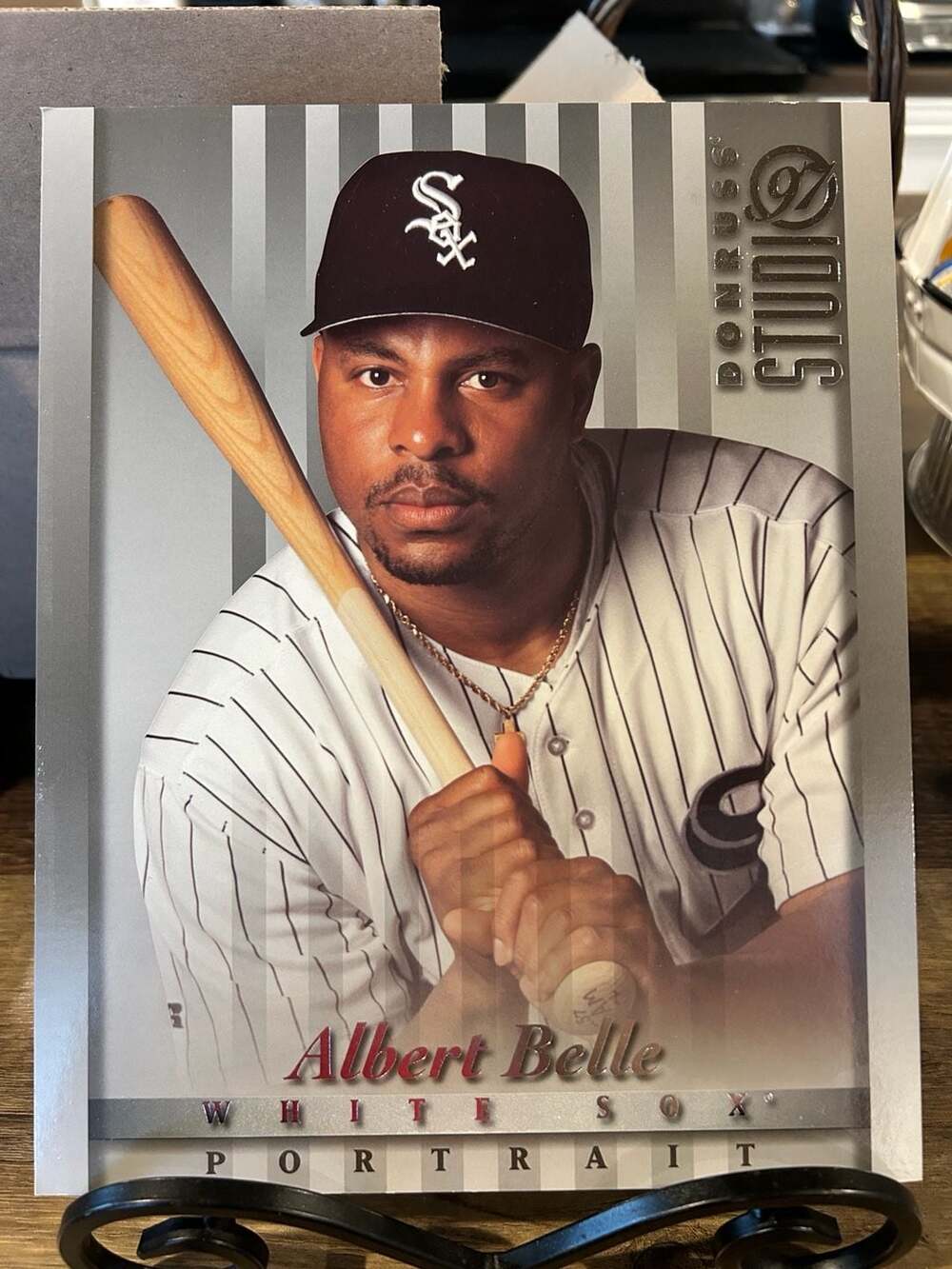 1997 Donruss Studio Albert Belle Chicago White Sox Portrait 8x10 Photo Card #9